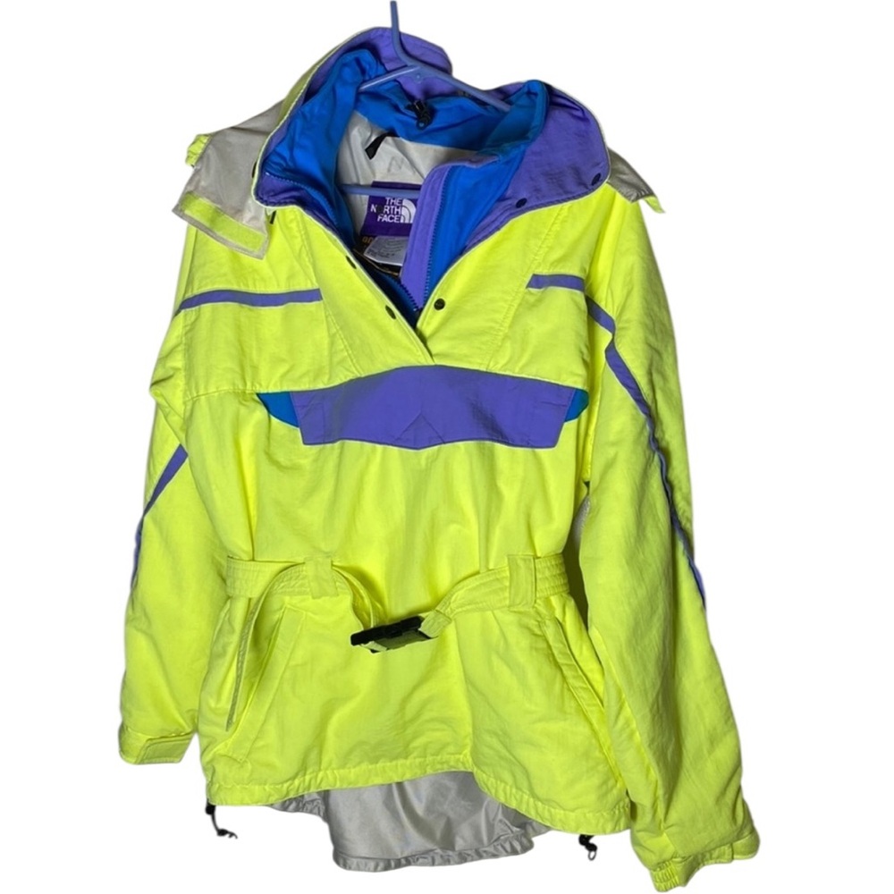 Vintage THE NORTH FACE Vertical Color Neon Gore Tex Jacket 90s WOMENS-12 RARE